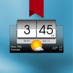 3d flip clock a weather logo