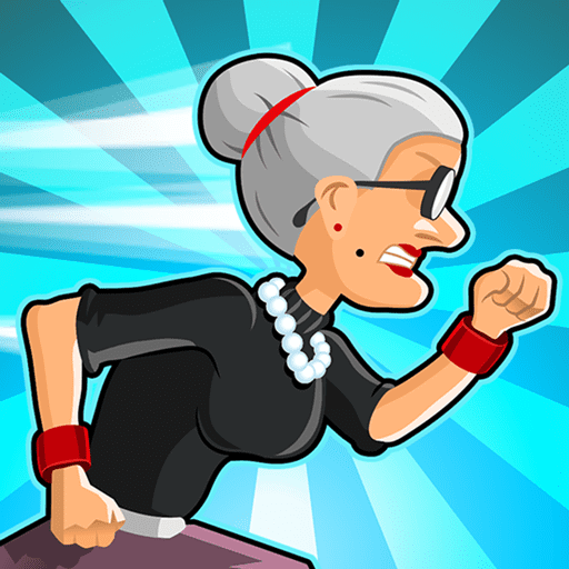 angry gran run running game logo