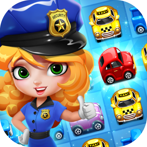 traffic jam cars puzzle logo